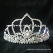 Pageant Mariage fleur de cristal Tiara Couronne pour fête de mariage Party